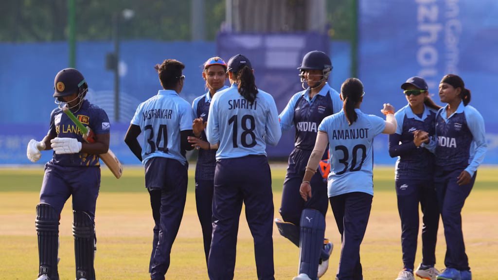 Action at the  2026 Asian Games Cricket