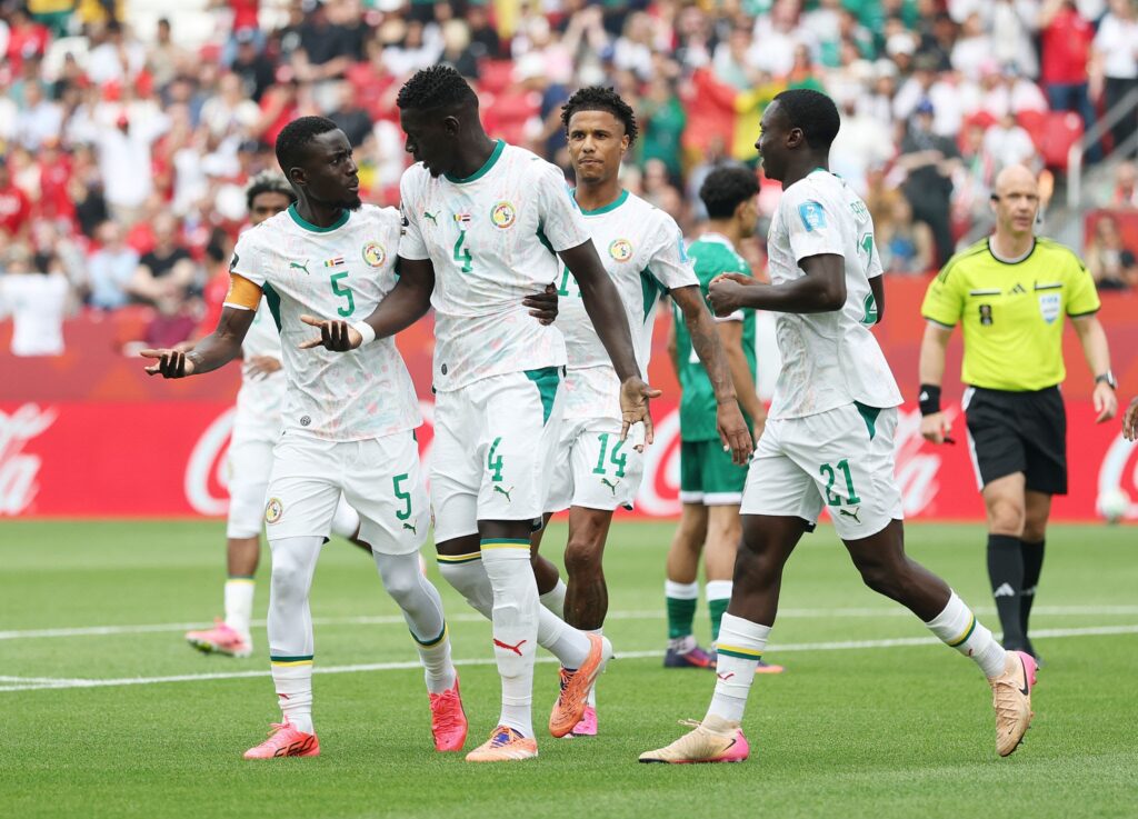 Habib Diarra goal celebrates giving Senegal the advantage.