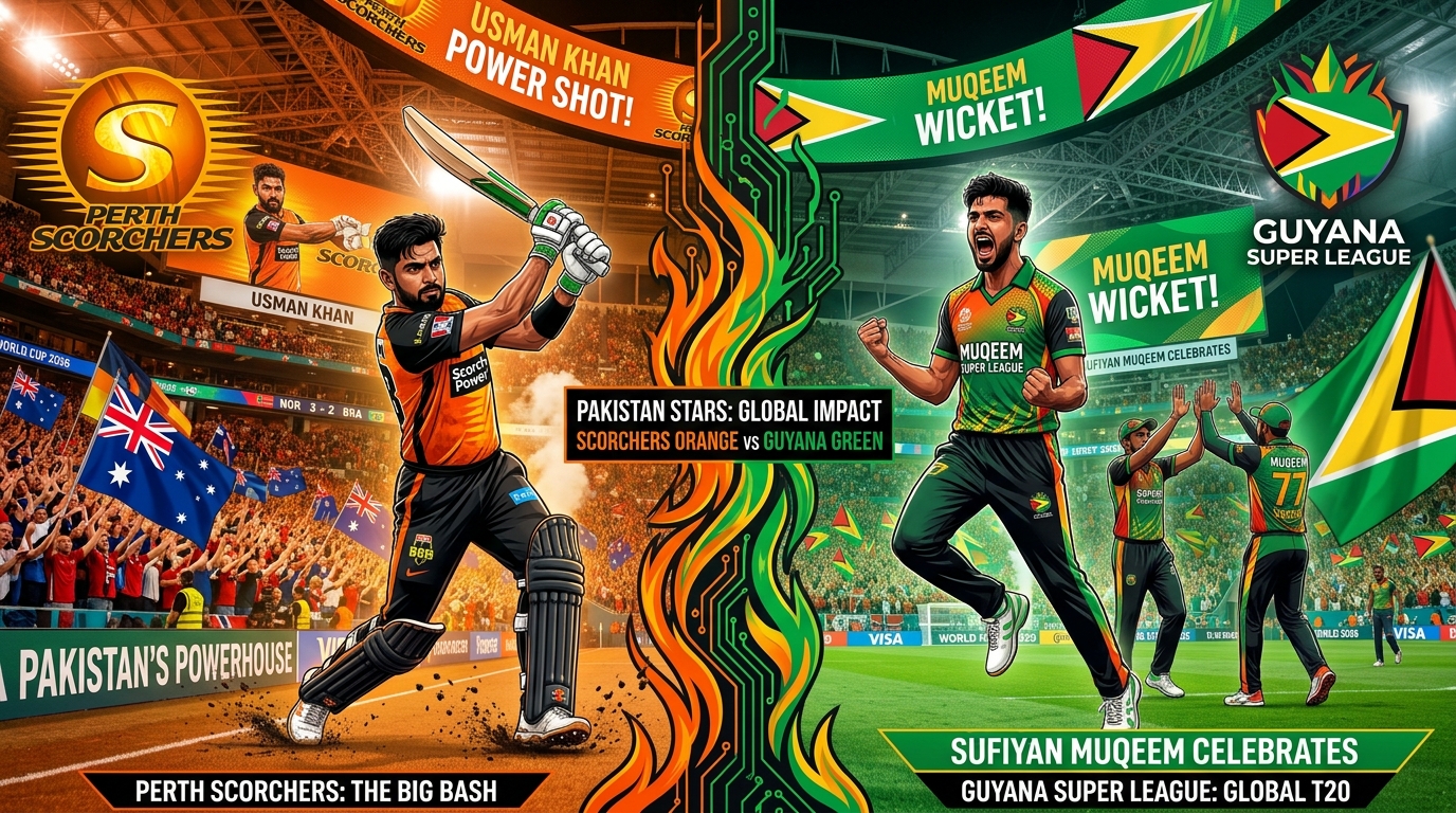 Perth Scorchers GSL 2026 Squad Pakistan's Usman Khan and Sufiyan Muqeem Sign Up