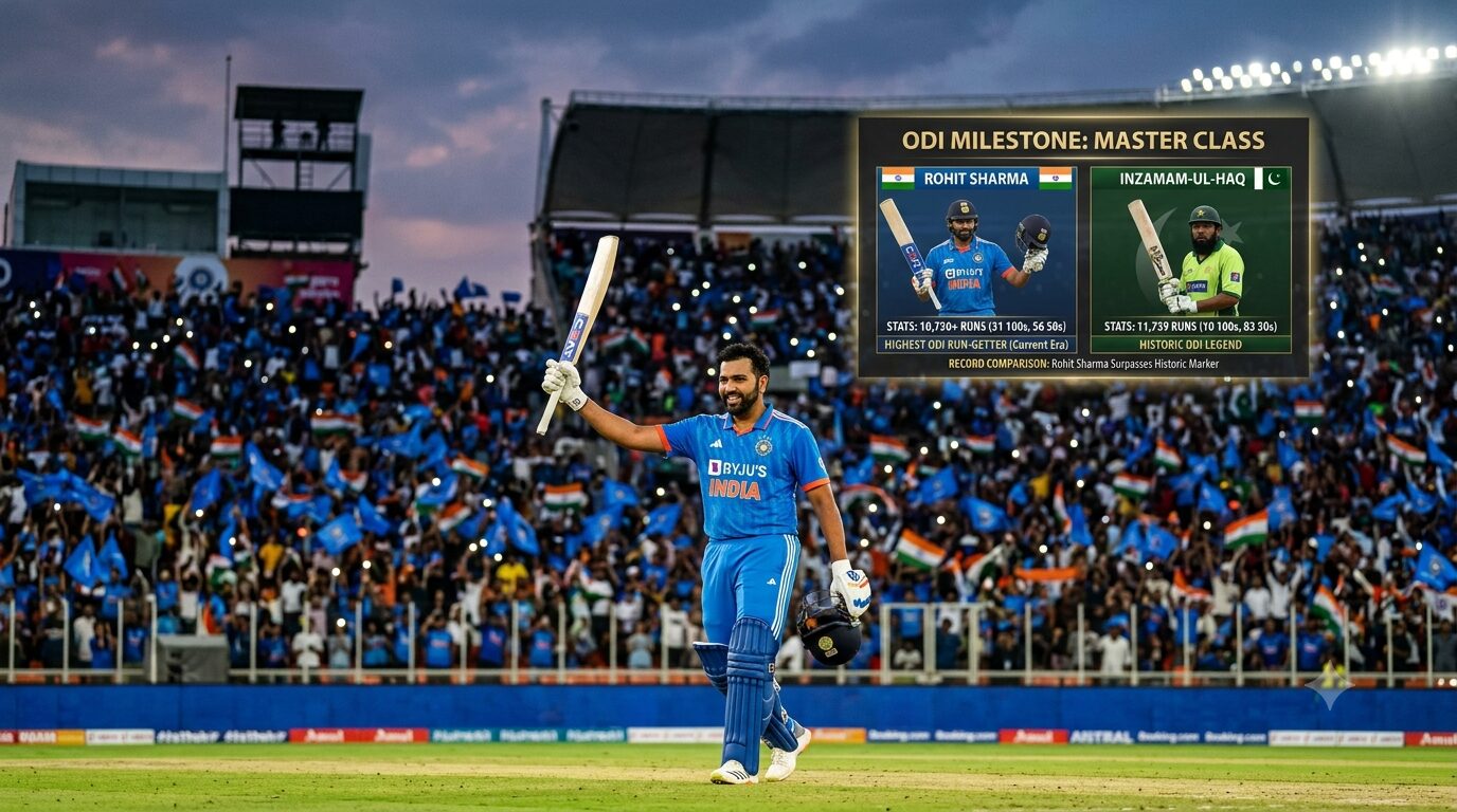 Rohit Sharma ODI Milestone Indian Star Surpasses Inzamam-ul-Haq in Cricket History