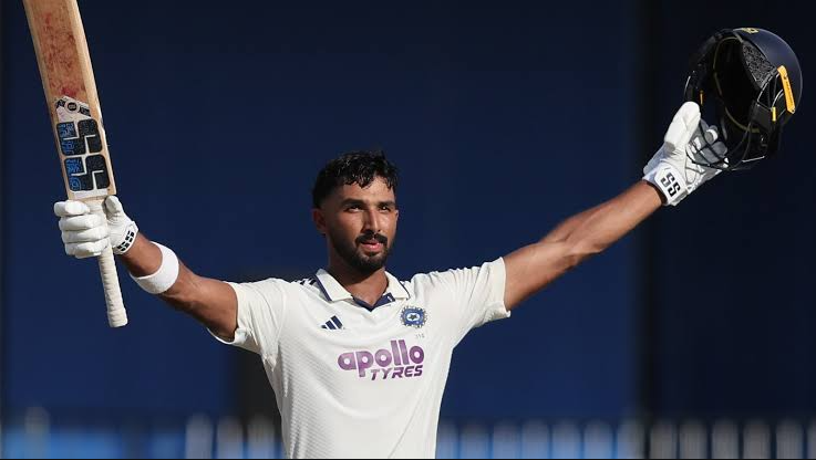 Dhruv Jurel Devdutt Padikkal India A batters celebrating their centuries against Sri Lanka A.