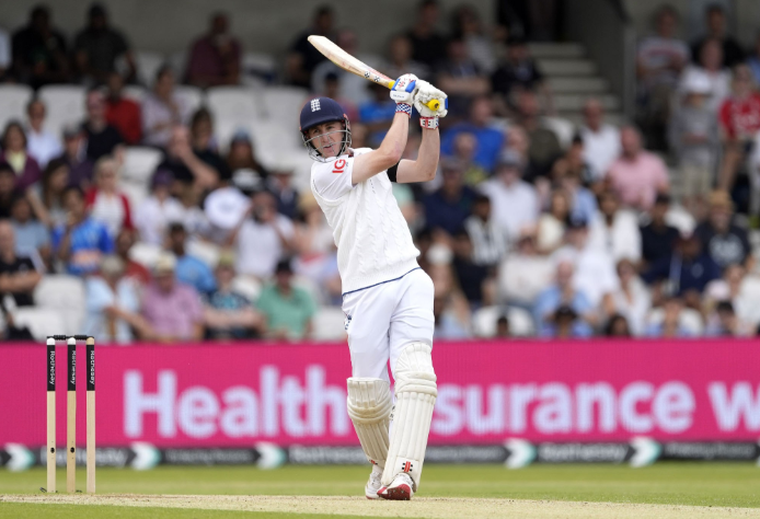 Harry Brook accelerates during his 91 at Headingley.