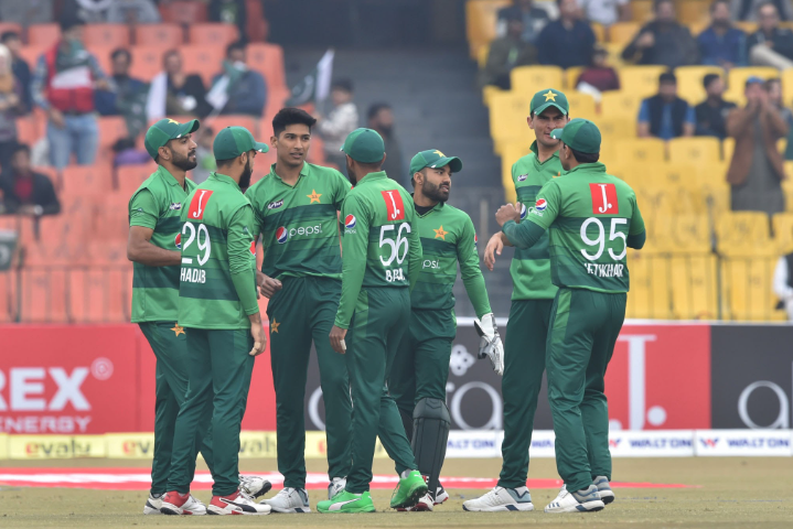 Muhammad Hasnain celebrating a breakthrough for Pakistan Cricket Team comeback. 