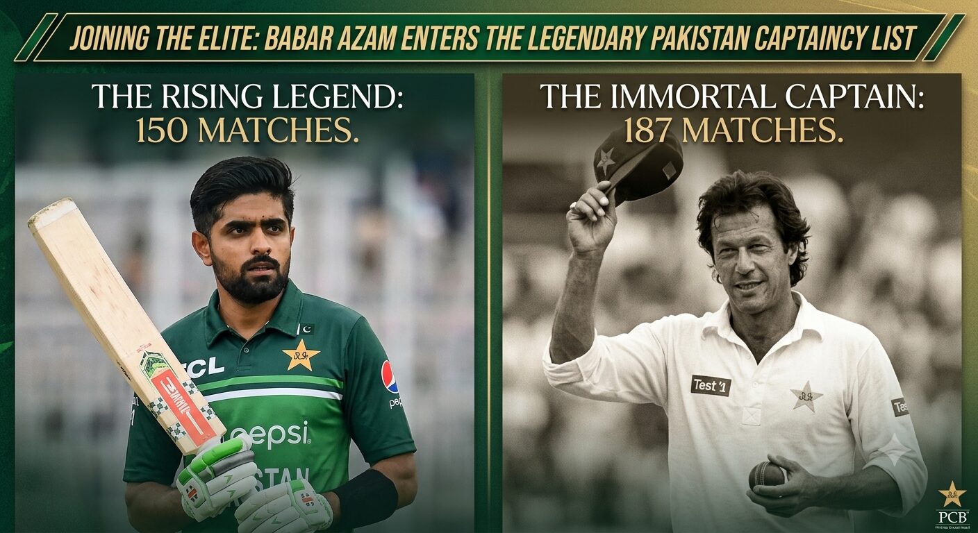 JOINING THE ELITE BABAR AZAM ENTERS THE LEGENDARY PAKISTAN CAPTAINCY LIST
