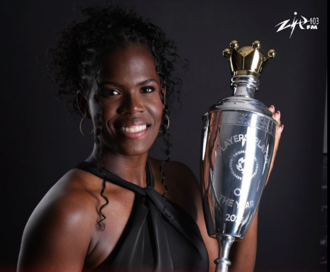 Khadija Shaw with her second PFA Women's Player of the Year award.