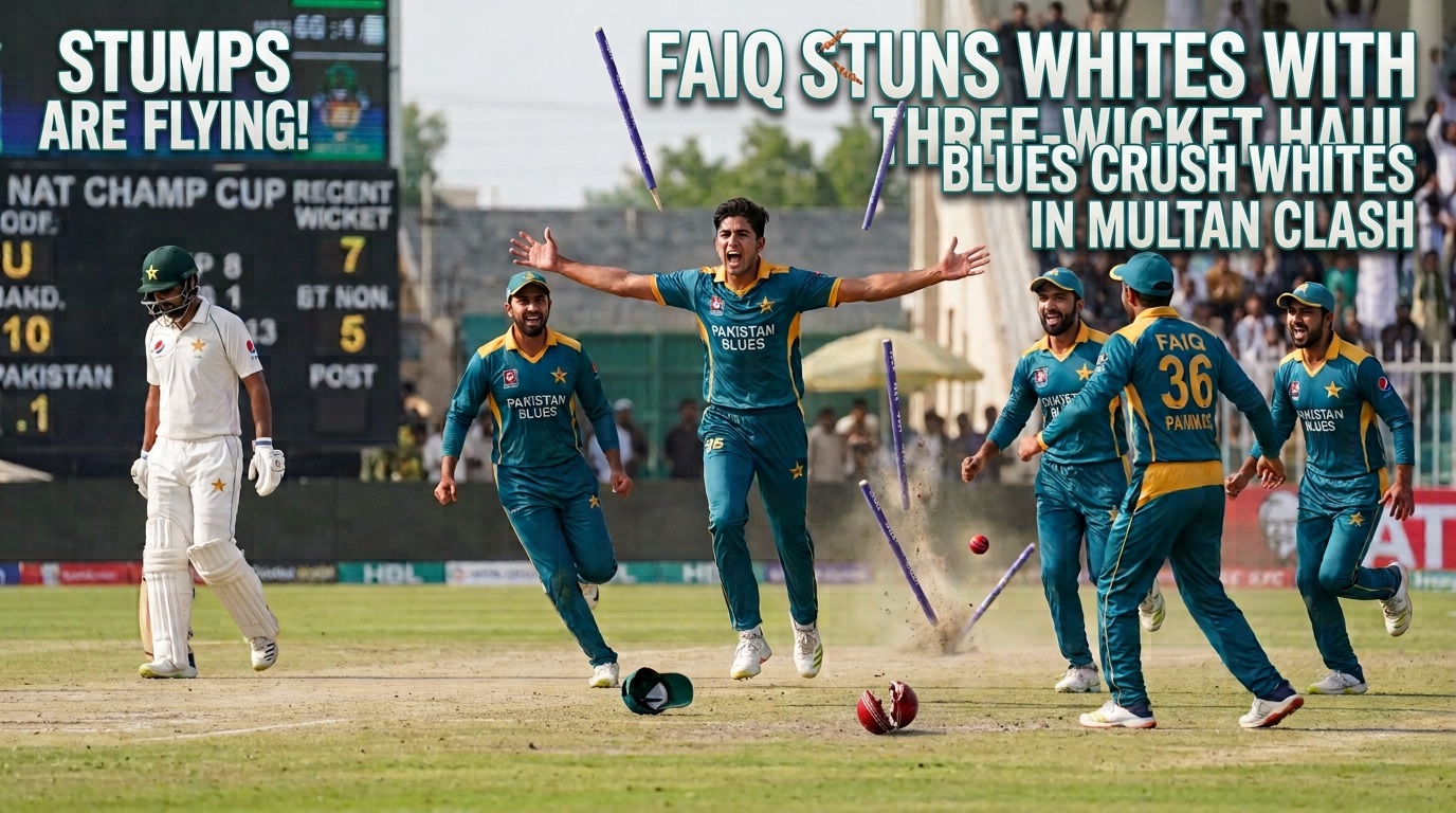National Champions Cup 2026 Spectacular Faiq 3-Wicket Spell Stuns Whites