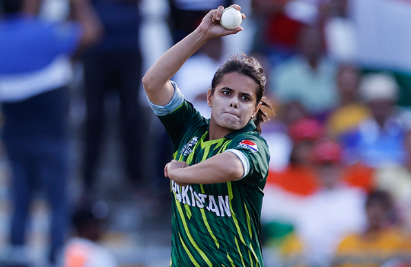 Aimen Anwer's classic bowling action provided key seam movement in National U19 Women's Championship 2026 