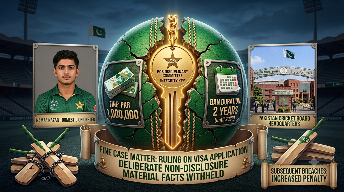 PCB Bans Hamza Nazar for Two Years and Imposes PKR 1M Fine