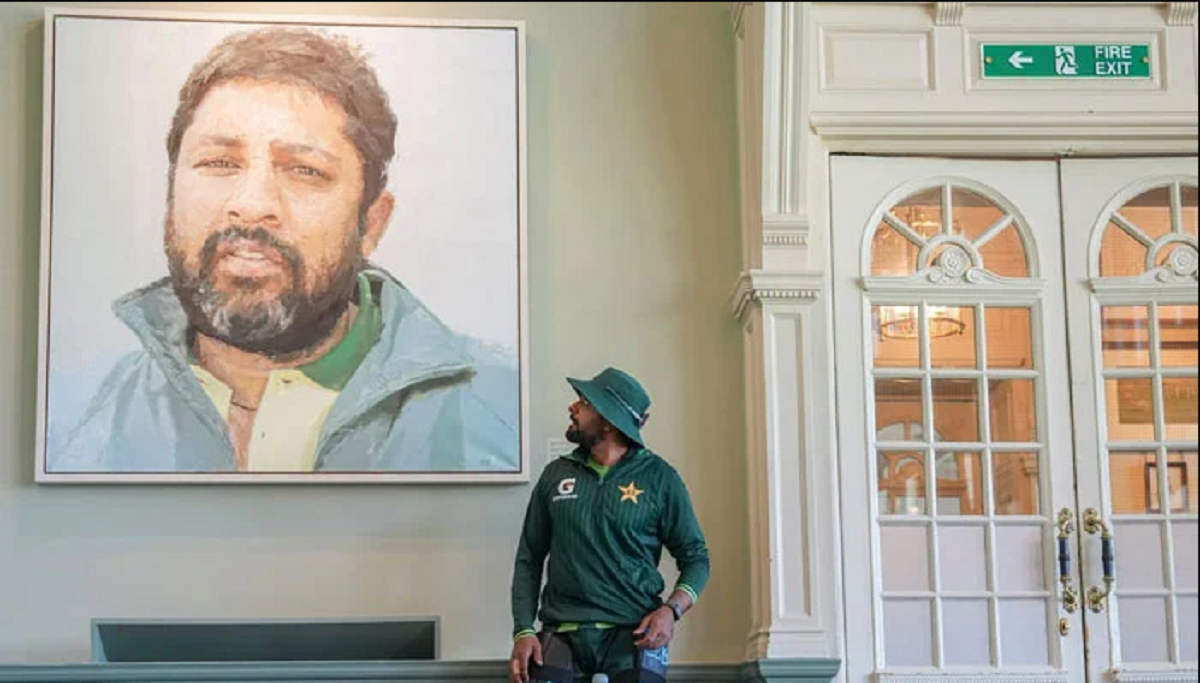 Pakistan players Inzamam ul Haq portrait Lords historic tribute