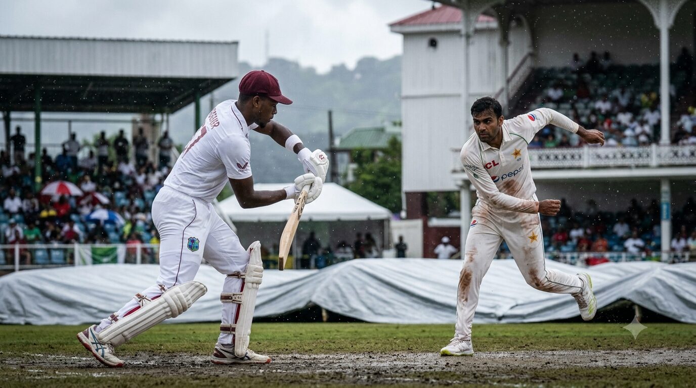 Pakistan vs West Indies 2nd Test Rain Disrupts Opening Day Action at Queen's Park Oval