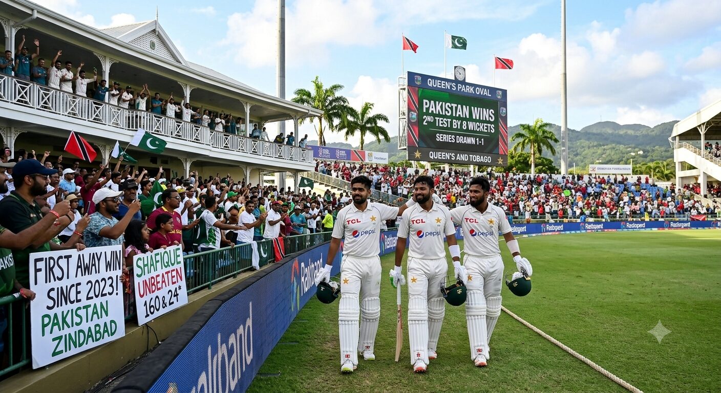 Pakistan vs West Indies 2nd Test Spin Duo Leaves Visitors Needing 75 Runs to Level Series