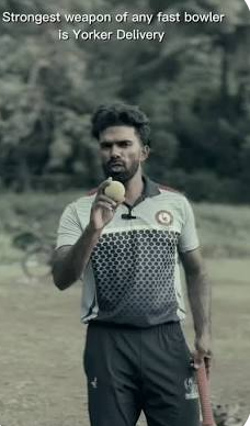 Precision yorker execution in white-ball cricket.