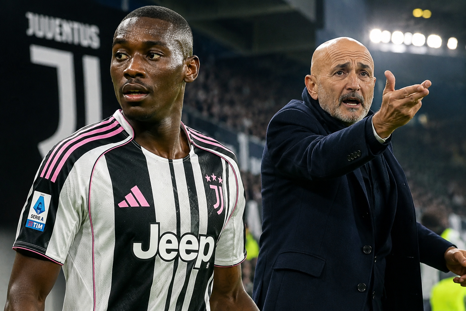 Randal Kolo Muani Juventus striker competing in Serie A under head coach Luciano Spalletti.