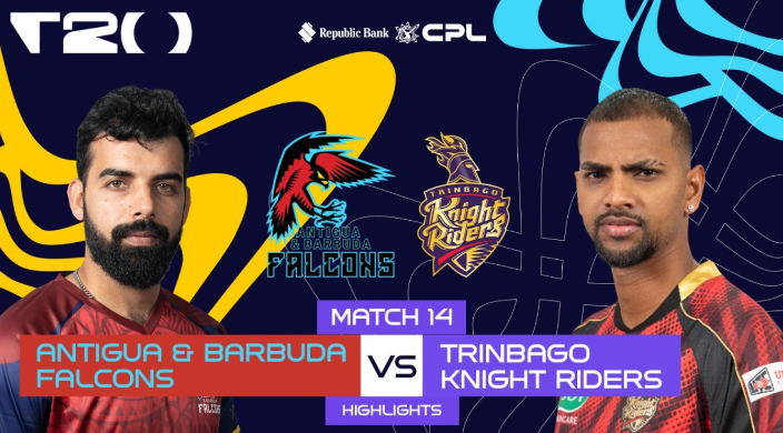 Shadab Khan Falcons vs Knight Riders CPL 2026 match 14