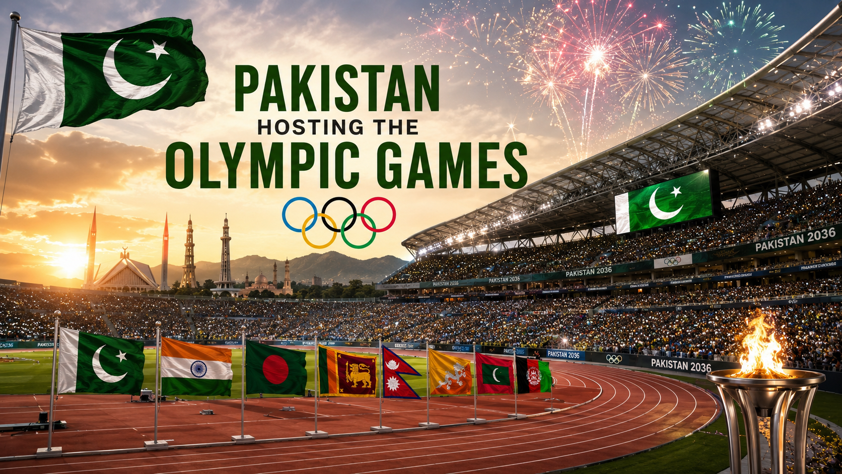 South Asian Games hosting schedule preparations inside a modern Pakistani sports complex.