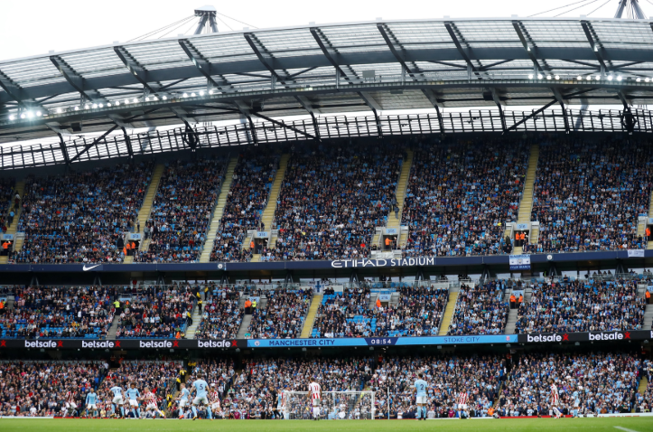 The Etihad Stadium prepped for matchday.