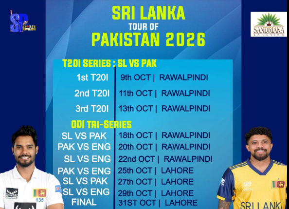 Sri Lanka tour of Pakistan 2026 schedule