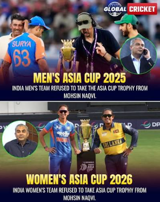 2025 Men's Final and 2026 Women's Final of indian teams Asia Cup trophy Controversy.
