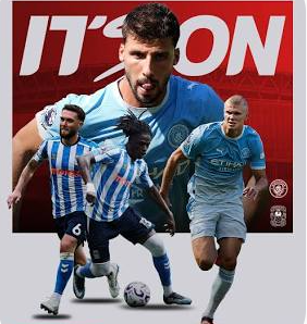 Action from the Manchester City vs Coventry Premier League match.