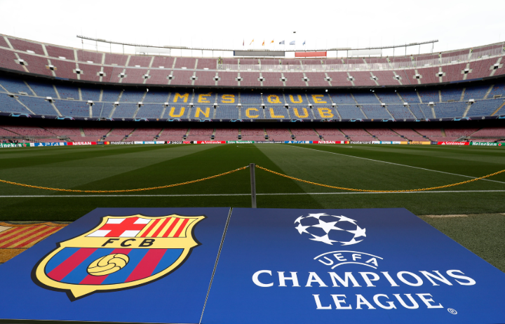 Camp Nou prepped for European nights.