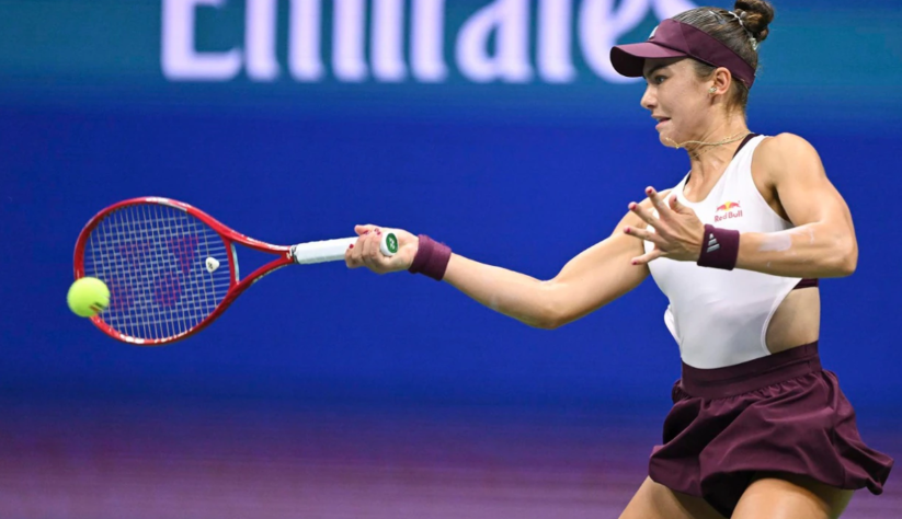 Alexandra Eala displaying powerful baseline mechanics at the US Open.