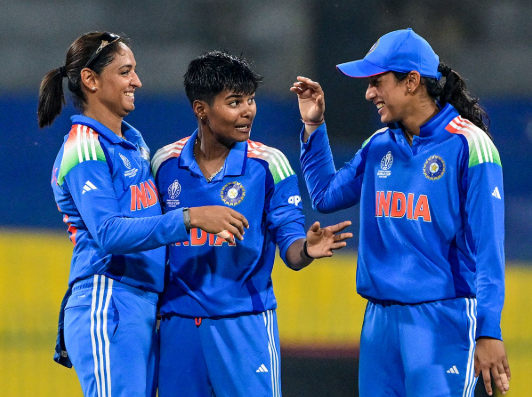 Fast bowler Kranti Goud celebrating enthusiastically on the cricket field while balancing competitive intensity with sportsmanship.