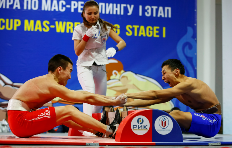 Mas-wrestling requires immense grip and core power.