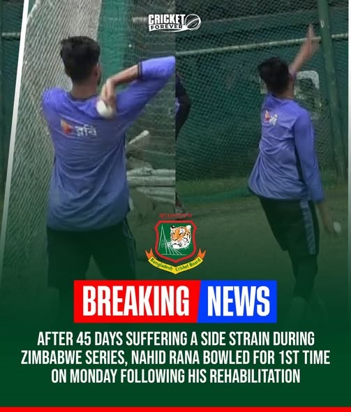 Nahid Rana resuming net sessions during his BCB rehabilitation process