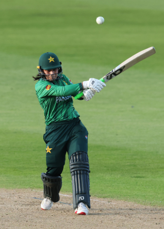 Pakistan's top order struggled against tight Indian spin lines.