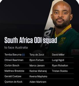 South Africa Squad Australia ODIs 16 Players Named