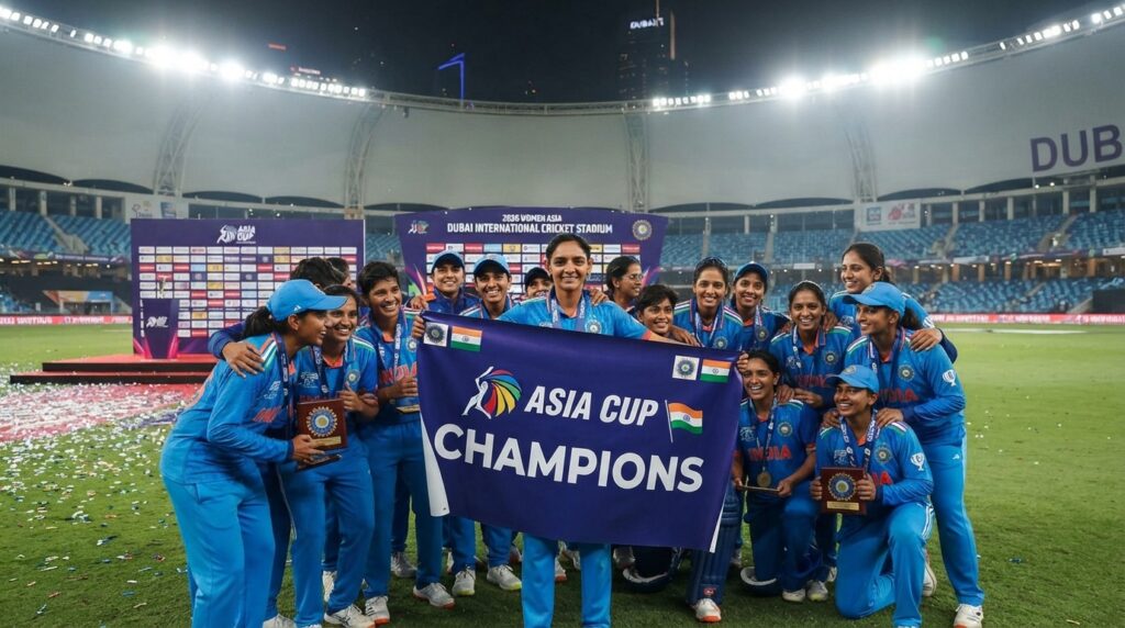 india celebrate Asia Cup final without trophy.